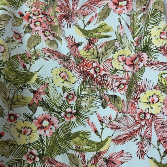 J. Jill Blue Tropical Floral Above Knee Cotton Knit Skirt Elastic Waist Sz Large - Picture 2 of 5